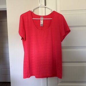Womens ACTIVE LIFE Coral  Performance Wicking Fitness Shirt Size XL